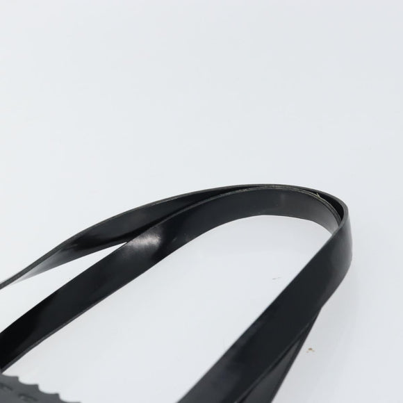 PRADA Hand Bag Enamel Black Silver Auth 160525
