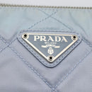 PRADA Shoulder Bag Nylon Enamel Light Blue Silver Auth 160526-17