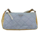 PRADA Shoulder Bag Nylon Enamel Light Blue Silver Auth 160526-13