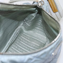 PRADA Shoulder Bag Nylon Enamel Light Blue Silver Auth 160526-21