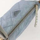 PRADA Shoulder Bag Nylon Enamel Light Blue Silver Auth 160526-6