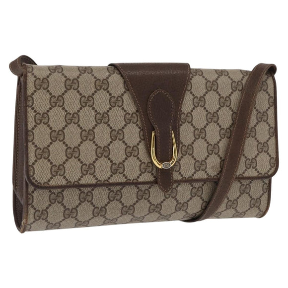GUCCI GG Supreme Shoulder Bag PVC Beige Gold 904 02 050 Auth 160557