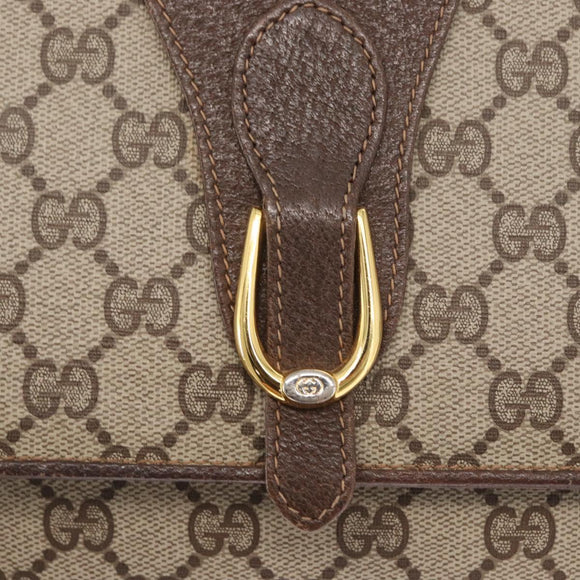 GUCCI GG Supreme Shoulder Bag PVC Beige Gold 904 02 050 Auth 160557