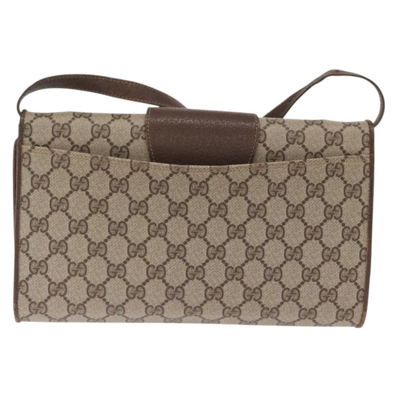 GUCCI GG Supreme Shoulder Bag PVC Beige Gold 904 02 050 Auth 160557