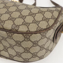 GUCCI GG Supreme Web Sherry Line Shoulder Bag PVC Beige Gold Auth 160559-9