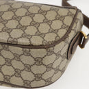 GUCCI GG Supreme Web Sherry Line Shoulder Bag PVC Beige Gold Auth 160559-15