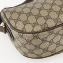 GUCCI GG Supreme Web Sherry Line Shoulder Bag PVC Beige Gold Auth 160559-16