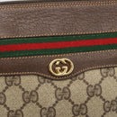 GUCCI GG Supreme Web Sherry Line Shoulder Bag PVC Beige Gold Auth 160559-17