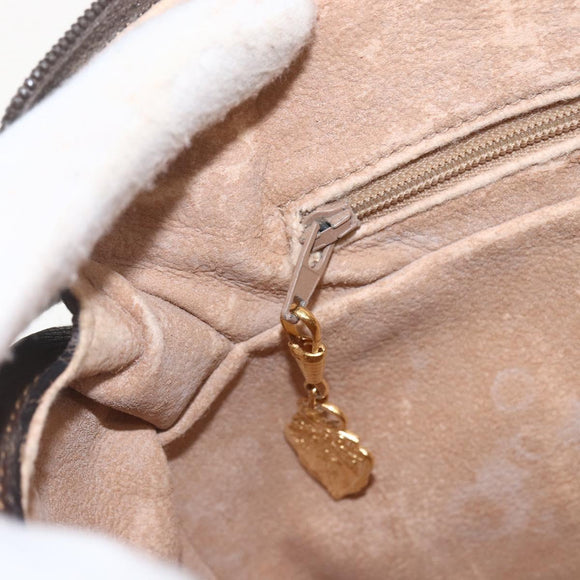 GUCCI GG Supreme Web Sherry Line Shoulder Bag PVC Beige Gold Auth 160559