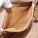 GUCCI GG Supreme Web Sherry Line Shoulder Bag PVC Beige Gold Auth 160559-22