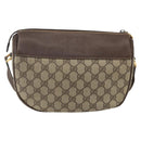 GUCCI GG Supreme Web Sherry Line Shoulder Bag PVC Beige Gold Auth 160559-2