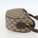 GUCCI GG Supreme Web Sherry Line Shoulder Bag PVC Beige Gold Auth 160559-4