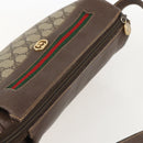 GUCCI GG Supreme Web Sherry Line Shoulder Bag PVC Beige Gold Auth 160559-6
