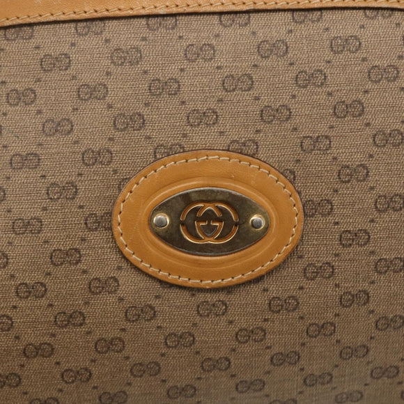 GUCCI Micro GG Supreme Shoulder Bag PVC Beige Gold Auth 160560