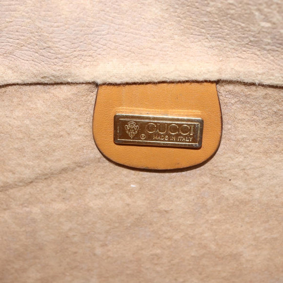 GUCCI Micro GG Supreme Shoulder Bag PVC Beige Gold Auth 160560