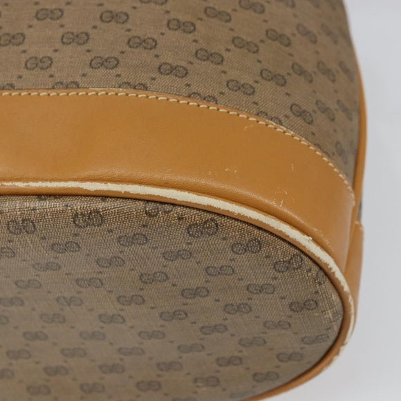 GUCCI Micro GG Supreme Shoulder Bag PVC Beige Gold Auth 160561