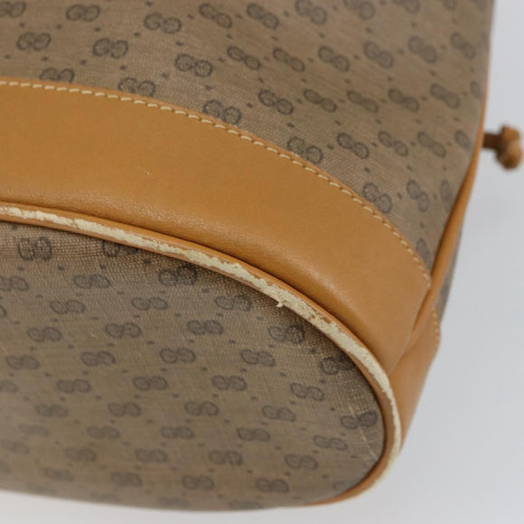 GUCCI Micro GG Supreme Shoulder Bag PVC Beige Gold Auth 160561