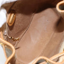 GUCCI Micro GG Supreme Shoulder Bag PVC Beige Gold Auth 160561-17