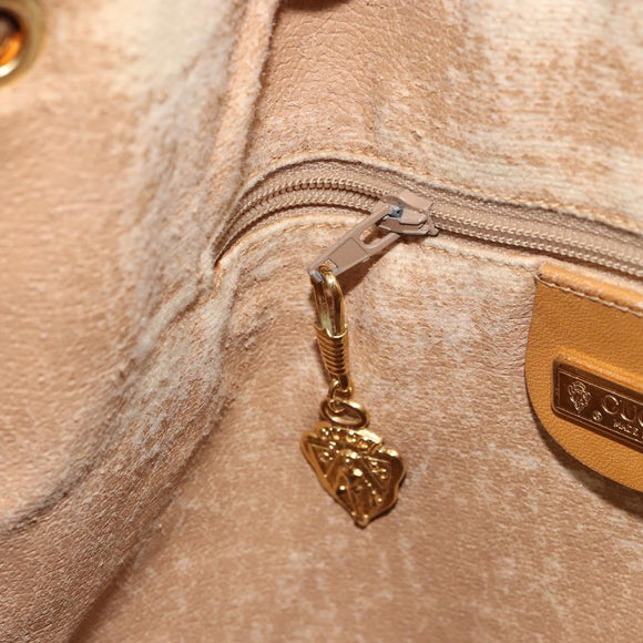 GUCCI Micro GG Supreme Shoulder Bag PVC Beige Gold Auth 160561