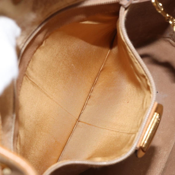 GUCCI Micro GG Supreme Shoulder Bag PVC Beige Gold Auth 160561