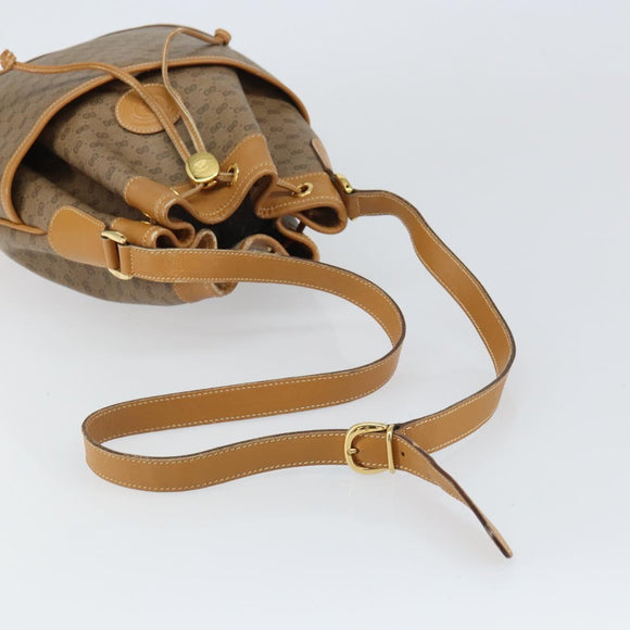 GUCCI Micro GG Supreme Shoulder Bag PVC Beige Gold Auth 160561