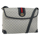 GUCCI Micro GG Supreme Sherry Line Bag PVC Navy Gold 001 14 5364 Auth 160562-1