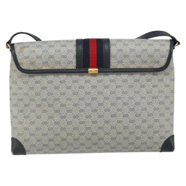 GUCCI Micro GG Supreme Sherry Line Bag PVC Navy Gold 001 14 5364 Auth 160562 - 0