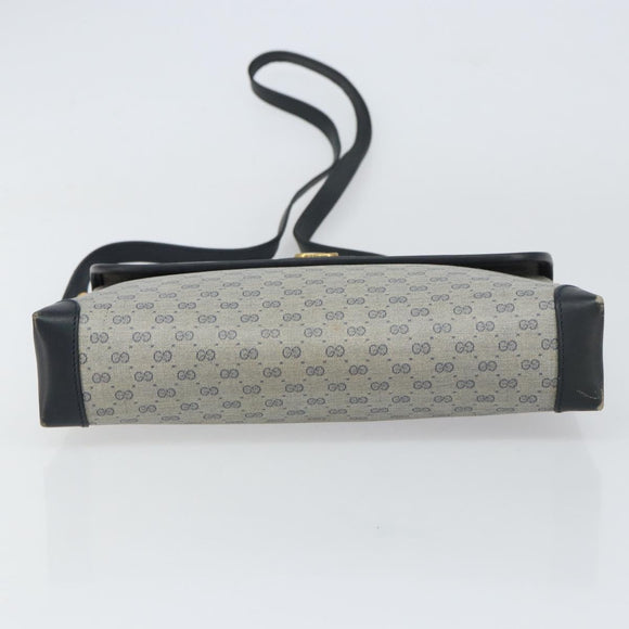 GUCCI Micro GG Supreme Sherry Line Bag PVC Navy Gold 001 14 5364 Auth 160562