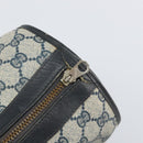 GUCCI GG Supreme Sherry Line Boston Bag PVC Navy Gold Auth 160563-10