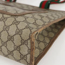GUCCI GG Supreme Web Sherry Line Tote Bag PVC Beige Red Auth 160567-10