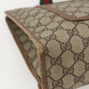 GUCCI GG Supreme Web Sherry Line Tote Bag PVC Beige Red Auth 160567-11