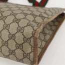 GUCCI GG Supreme Web Sherry Line Tote Bag PVC Beige Red Auth 160567-12