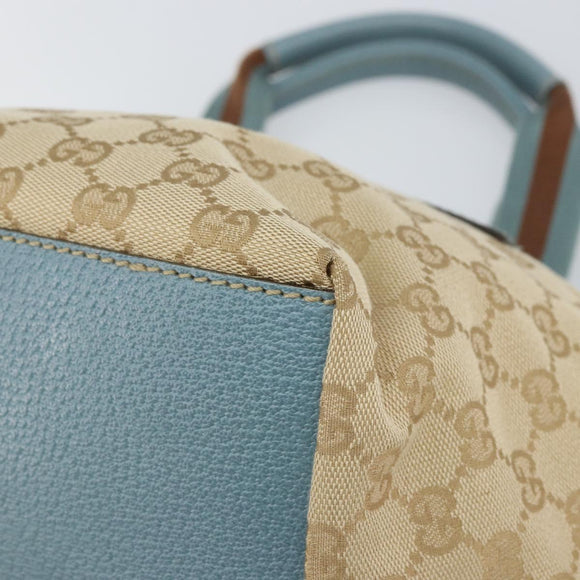 GUCCI GG Canvas Hand Bag Beige Silver 131228 Auth 160569