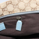 GUCCI GG Canvas Hand Bag Beige Silver 131228 Auth 160569-20