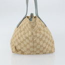 GUCCI GG Canvas Hand Bag Beige Silver 131228 Auth 160569-5