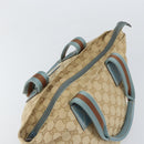 GUCCI GG Canvas Hand Bag Beige Silver 131228 Auth 160569-6