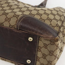 GUCCI GG Canvas Web Sherry Line Tote Bag Beige Red 163805 Auth 160574-9