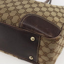 GUCCI GG Canvas Web Sherry Line Tote Bag Beige Red 163805 Auth 160574-15