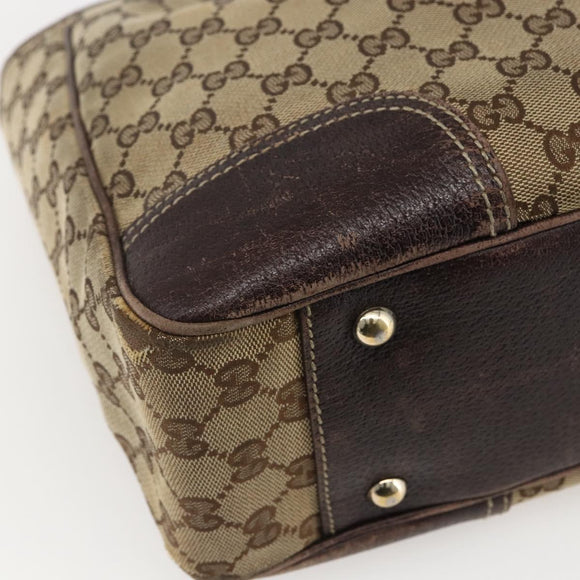 GUCCI GG Canvas Web Sherry Line Tote Bag Beige Red 163805 Auth 160574