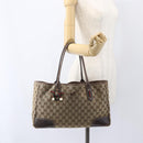 GUCCI GG Canvas Web Sherry Line Tote Bag Beige Red 163805 Auth 160574-22