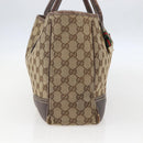GUCCI GG Canvas Web Sherry Line Tote Bag Beige Red 163805 Auth 160574-3