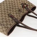 GUCCI GG Canvas Web Sherry Line Tote Bag Beige Red 163805 Auth 160574-6