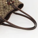 GUCCI GG Canvas Web Sherry Line Tote Bag Beige Red 163805 Auth 160574-7