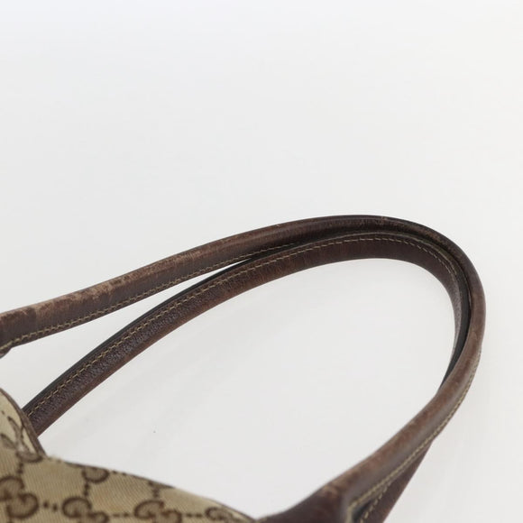 GUCCI GG Canvas Web Sherry Line Tote Bag Beige Red 163805 Auth 160574