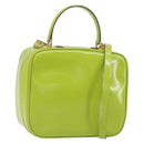 GUCCI Bamboo Hand Bag Enamel 2way Green Gold 000 2040 0323 Auth 160576-1