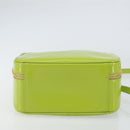 GUCCI Bamboo Hand Bag Enamel 2way Green Gold 000 2040 0323 Auth 160576-5