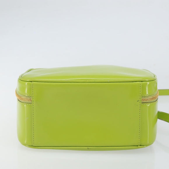 GUCCI Bamboo Hand Bag Enamel 2way Green Gold 000 2040 0323 Auth 160576