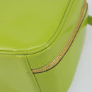 GUCCI Bamboo Hand Bag Enamel 2way Green Gold 000 2040 0323 Auth 160576-15
