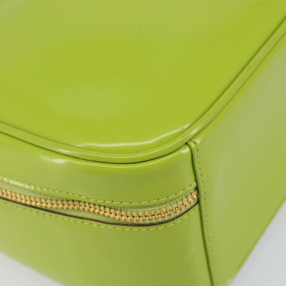 GUCCI Bamboo Hand Bag Enamel 2way Green Gold 000 2040 0323 Auth 160576