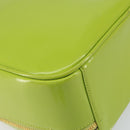 GUCCI Bamboo Hand Bag Enamel 2way Green Gold 000 2040 0323 Auth 160576-10